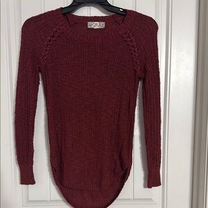 Pink Republic Maroon Crew Neck Sweater